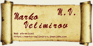 Marko Velimirov vizit kartica